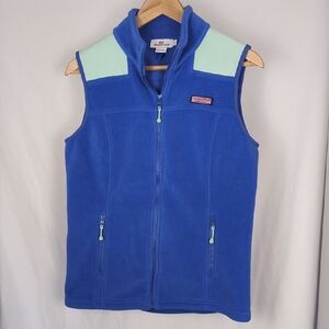 VINEYARD VINES Women's Fleece Vest Purple Blue Seaview Shep Vest